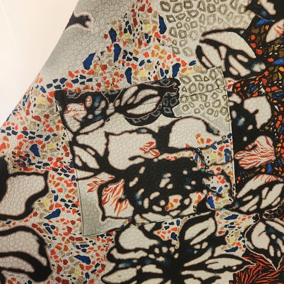 BRYN WALKER Floral Print Zip Front Coat Jacket Blazer Pockets Size XL Office - Picture 5 of 11